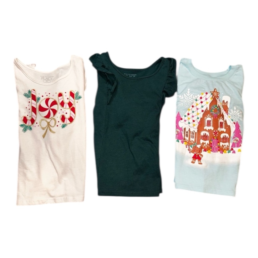 The Childrens Place Long Sleeve Tees Bundle Holiday Christmas Size 3T
